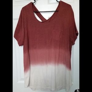 Rue21 Plus Size 2X Top Shirt Ombre Dip Dye